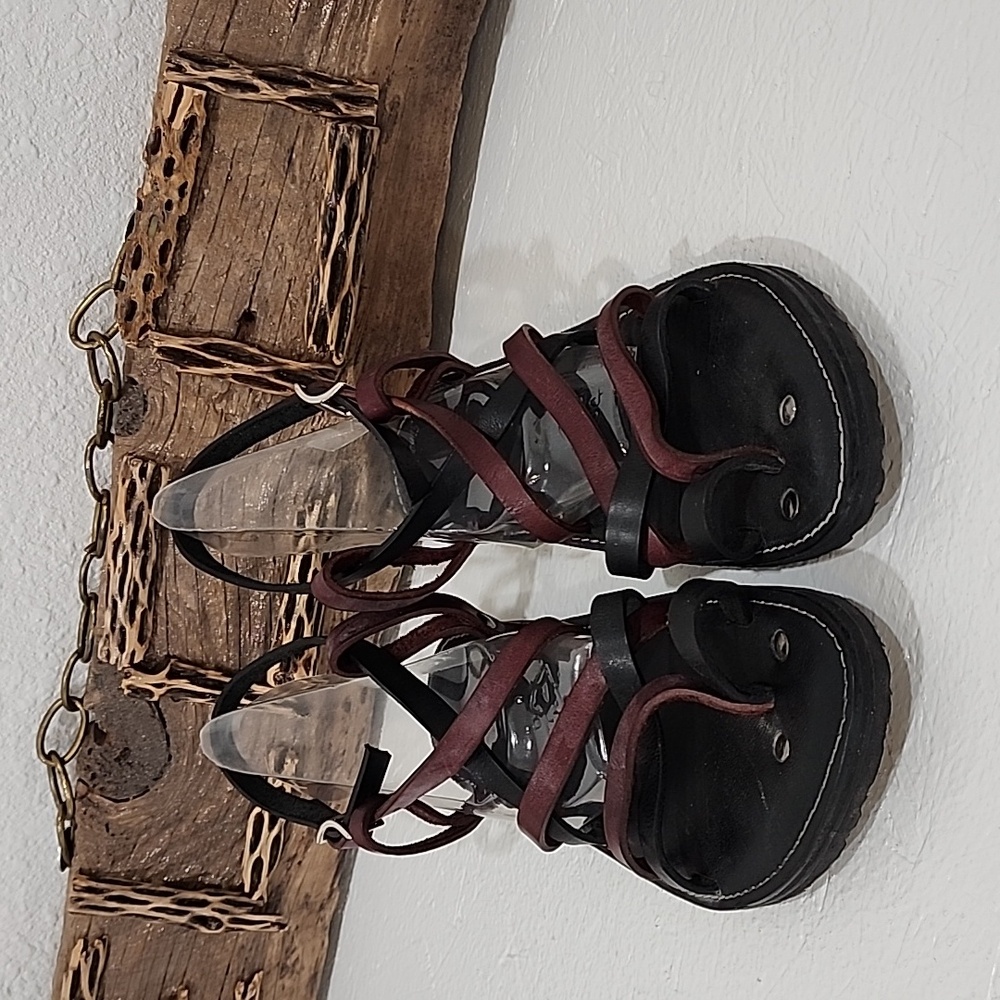 SimonD'Shane Strappy Red Leather Sandals